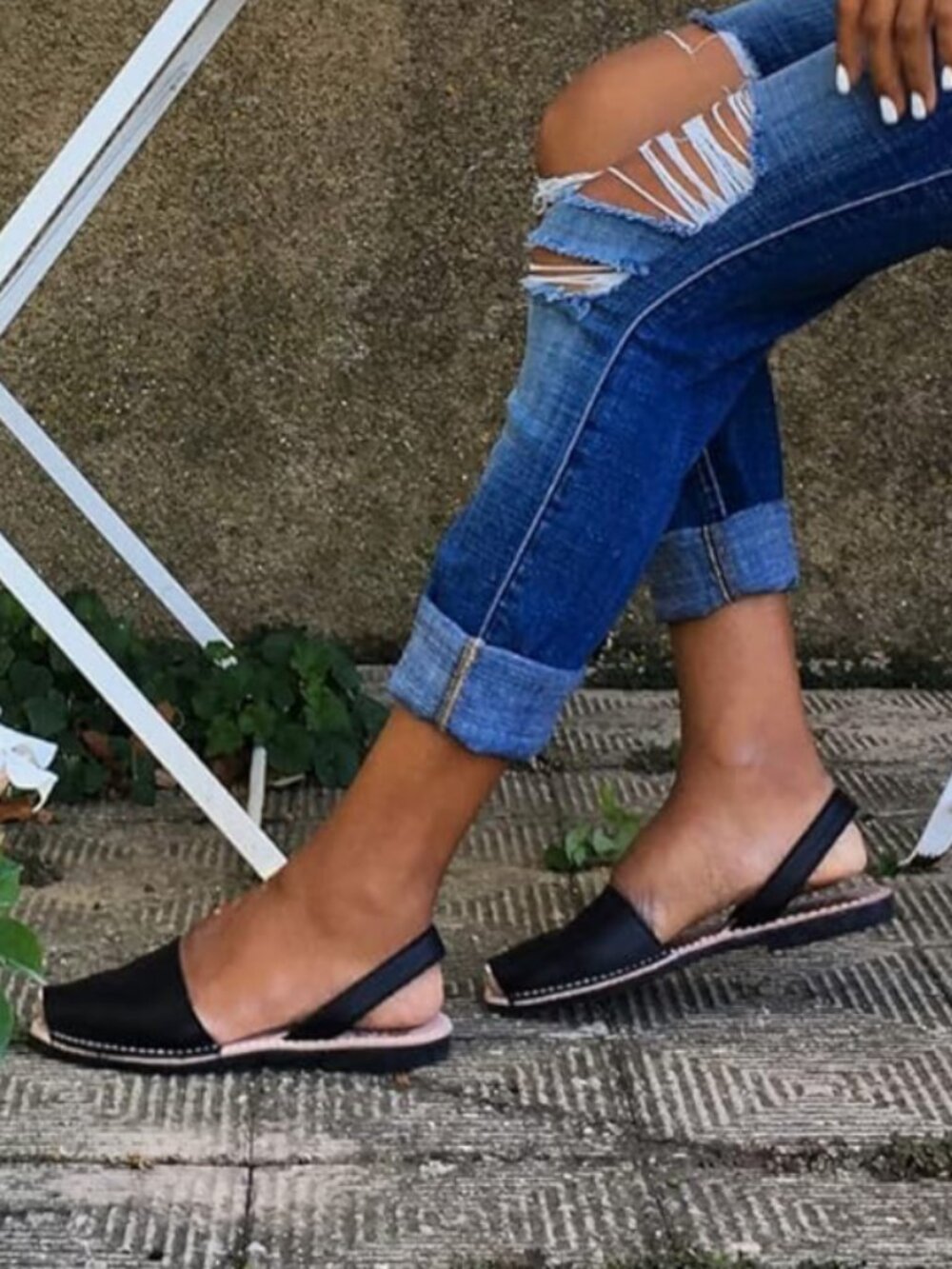 Avarcas 101 sandals 38 8 black leather